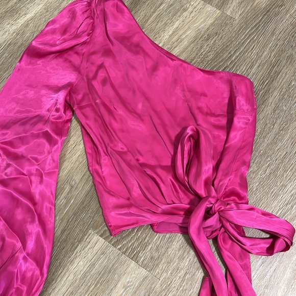 Lovers + Friends Pink One Shoulder Barbie Blouse - Picture 2 of 3